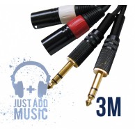 Cablu 2xJACK 6.3mm - 2x XLR Tata - 3m